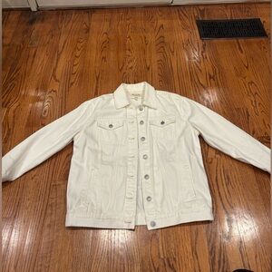 Madewell White Oversized Denim Jacket